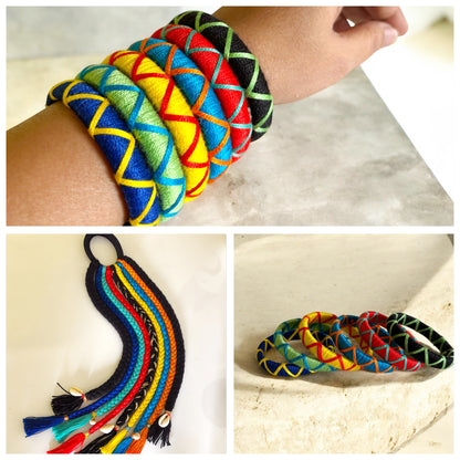 Multi Color Thread Bangles Size : 2.6 With Boho Handmade Colorful Hair Strings