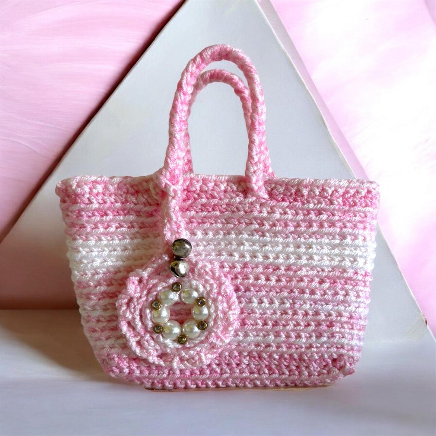 Baby Pink Crochet Mini Bag