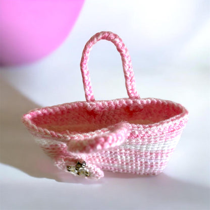 Baby Pink Crochet Mini Bag