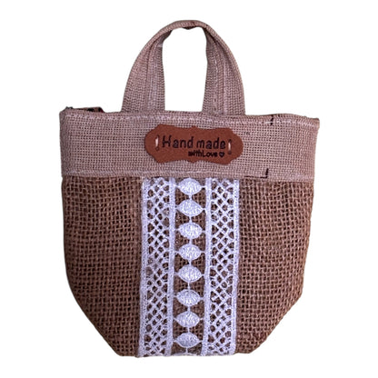 Jute mini bag accessory