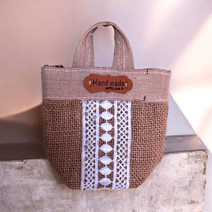 Jute mini bag accessory