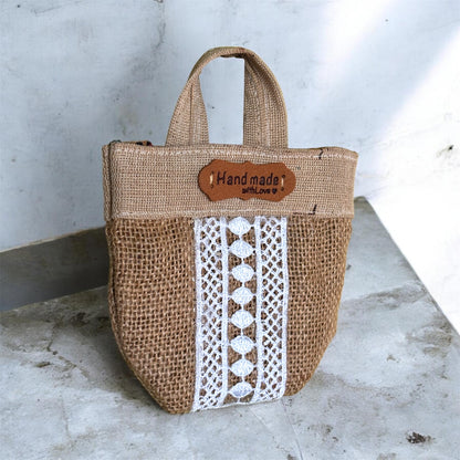 Jute mini bag accessory