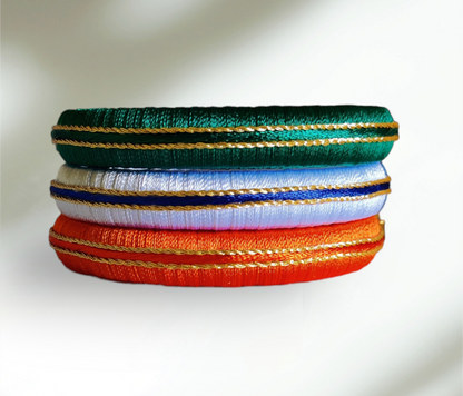 tri color silk thread bangles, Tricolor Bangles, Silk thread bangles