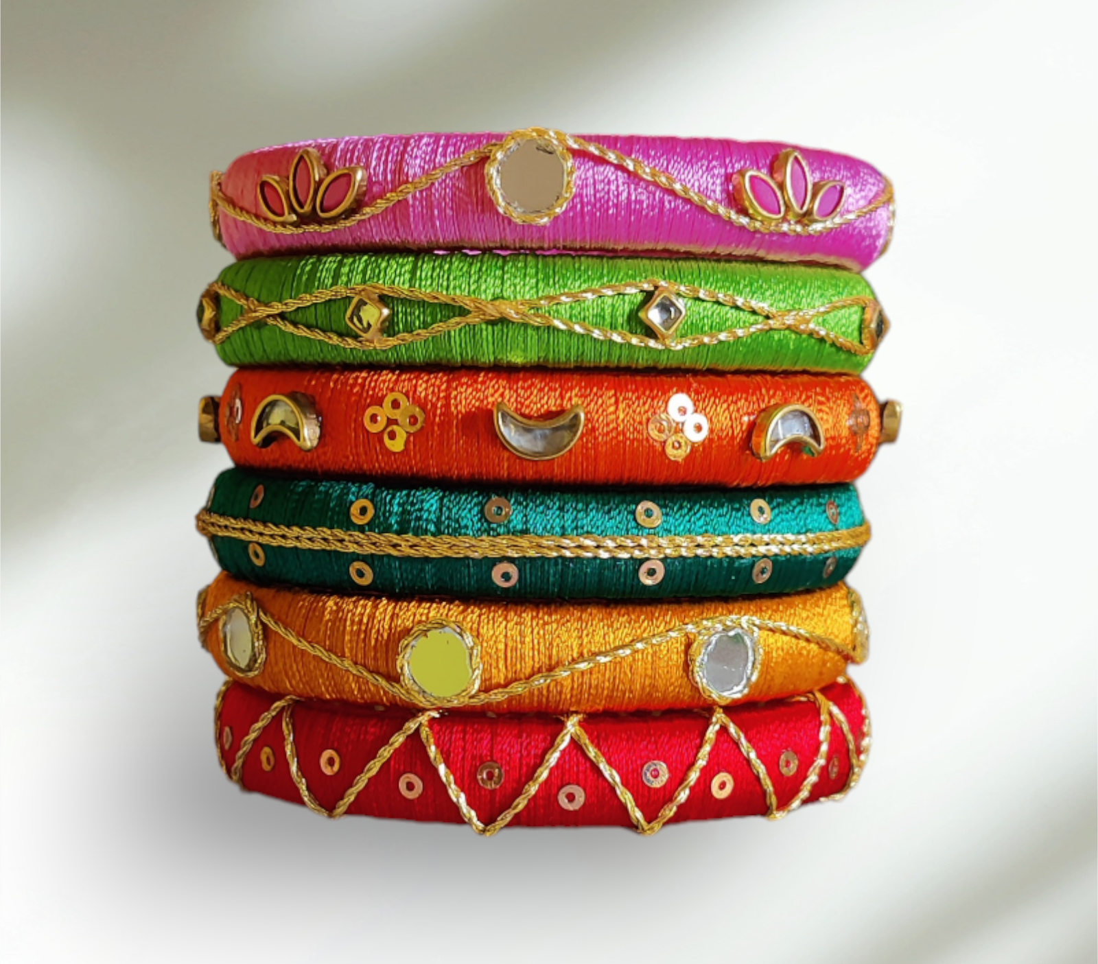 Multi Color Silk Thread Bangles