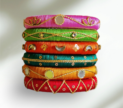 Multi Color Silk Thread Bangles