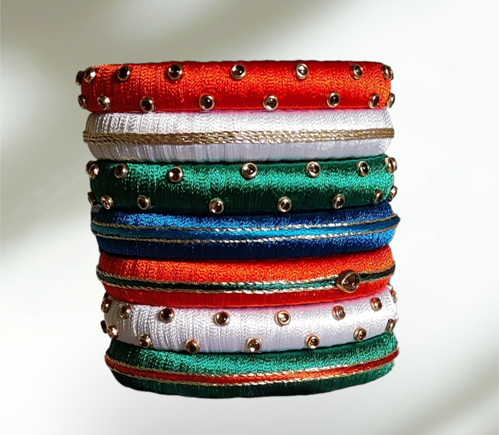 tri color silk thread bangles, Tricolor Bangles, Silk thread bangles