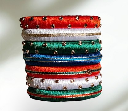 tri color silk thread bangles, Tricolor Bangles, Silk thread bangles