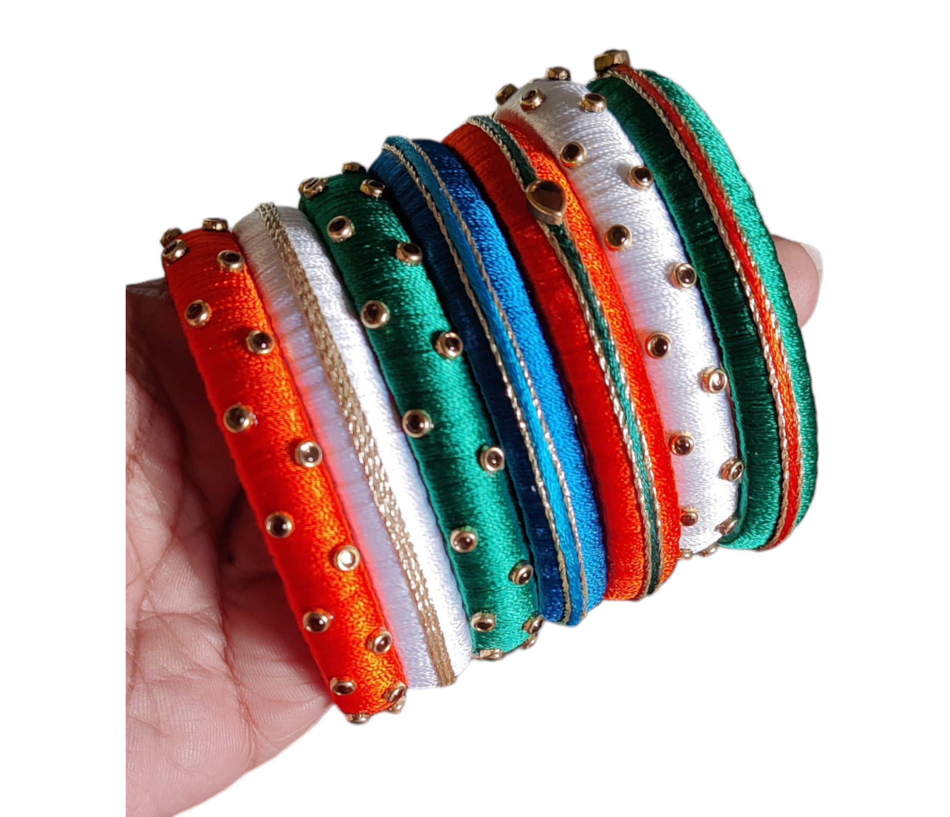 tri color silk thread bangles, Tricolor Bangles, Silk thread bangles