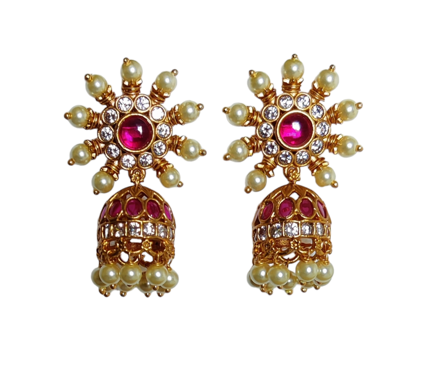 Traditional Pearl Jhumkas