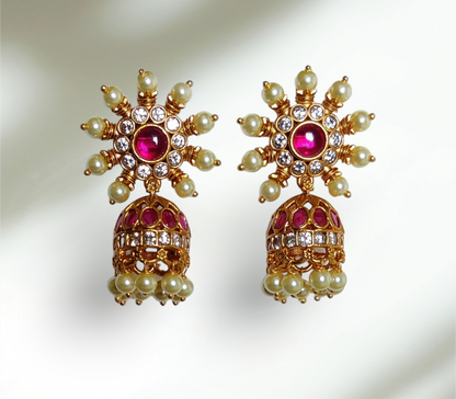 Traditional Pearl Jhumkas