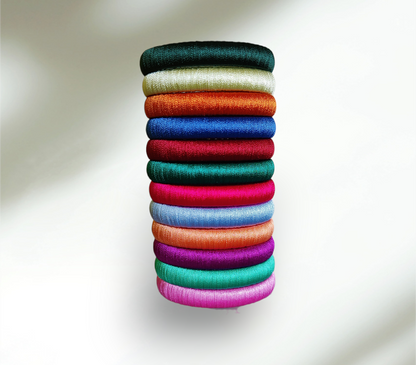 Plain - Multi Color - Silk Thread Bangle Set - Size : 2.6