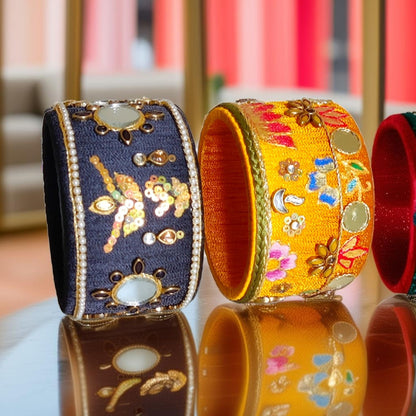 Taasha, handmade bagles, silk thread bangles, handmade bangles, handicrafts
