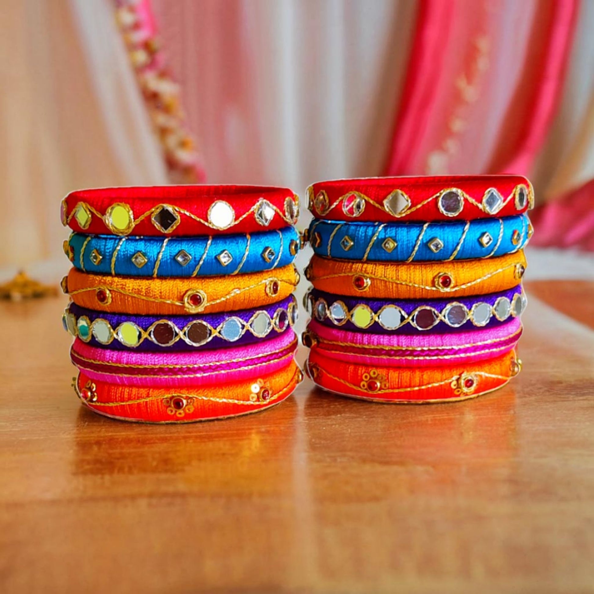 Taasha, handmade bagles, silk thread bangles, handmade bangles, handicrafts