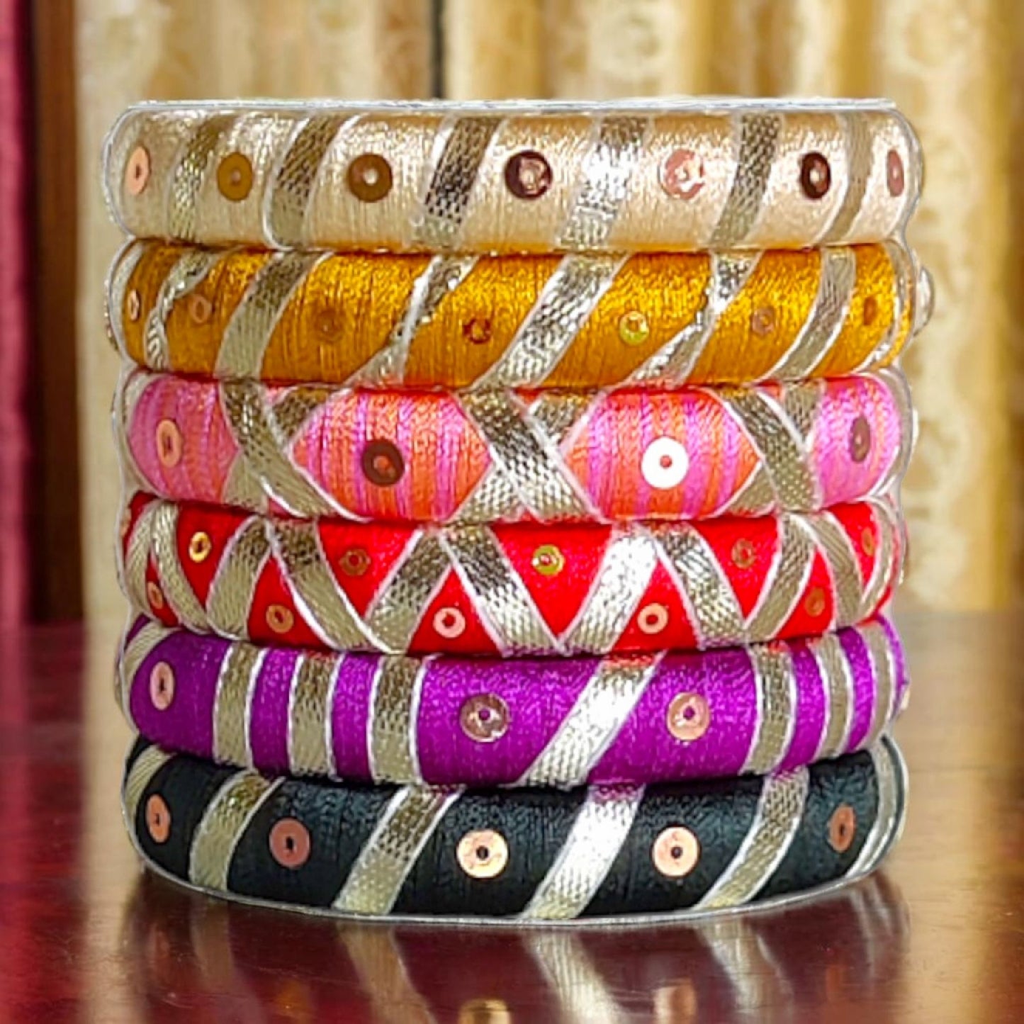 Taasha, handmade bagles, silk thread bangles, handmade bangles, handicrafts