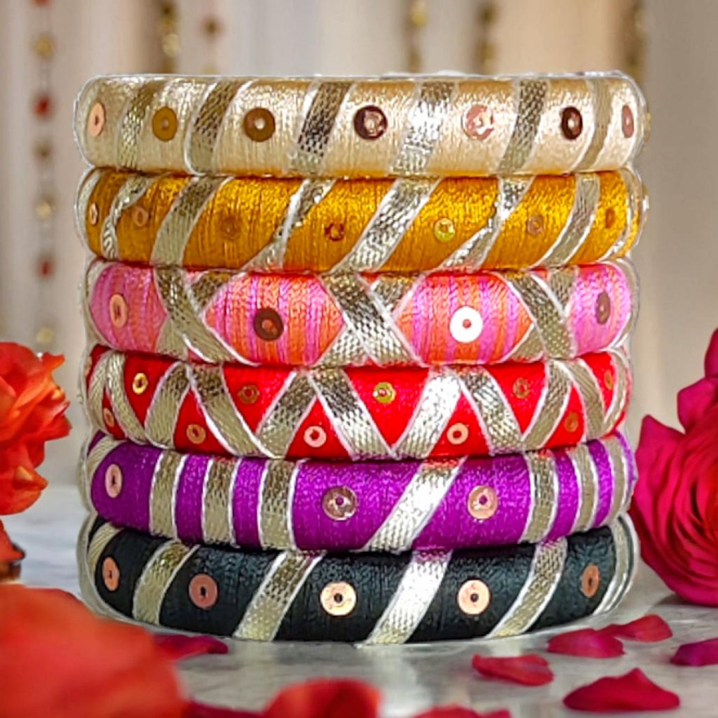 Taasha, handmade bagles, silk thread bangles, handmade bangles, handicrafts