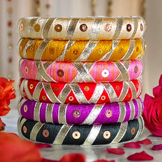 Taasha, handmade bagles, silk thread bangles, handmade bangles, handicrafts