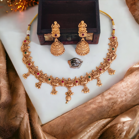 Temple jewellery, Matil, Traditional Jewellery, Ethnic Jewellery, Jhumkas, Kushal's Fashion Jewels