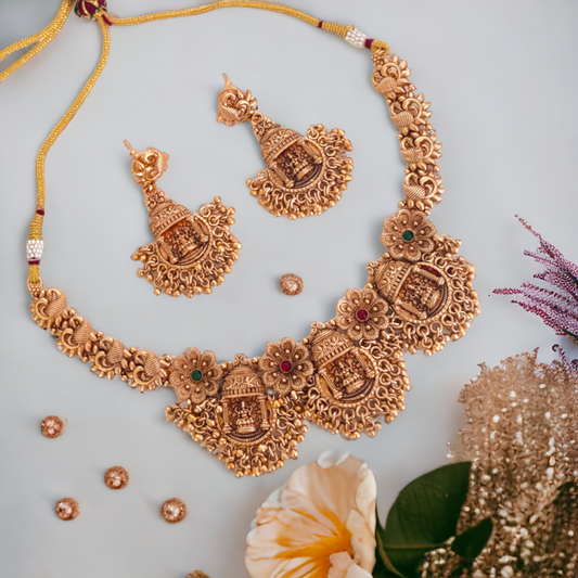 Temple jewellery, Matil, Traditional Jewellery, Ethnic Jewellery, Jhumkas, Kushal's Fashion Jewels