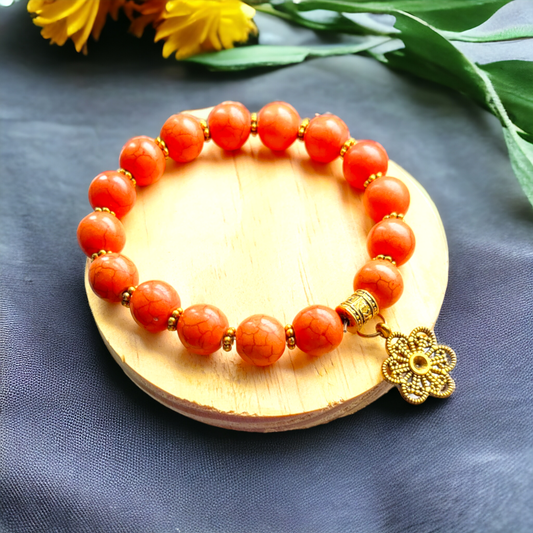 Orange Clay Beads Bracelet