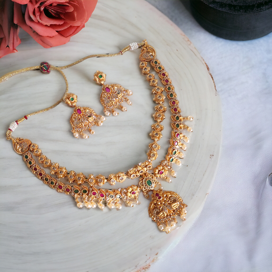 Temple jewellery, Matil, Traditional Jewellery, Ethnic Jewellery, Jhumkas, Kushal's Fashion Jewels