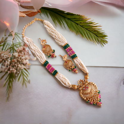 Temple jewellery, Matil, Traditional Jewellery, Ethnic Jewellery, Jhumkas, Kushal's Fashion Jewels