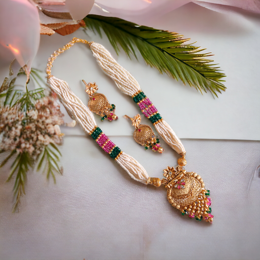 Temple jewellery, Matil, Traditional Jewellery, Ethnic Jewellery, Jhumkas, Kushal's Fashion Jewels