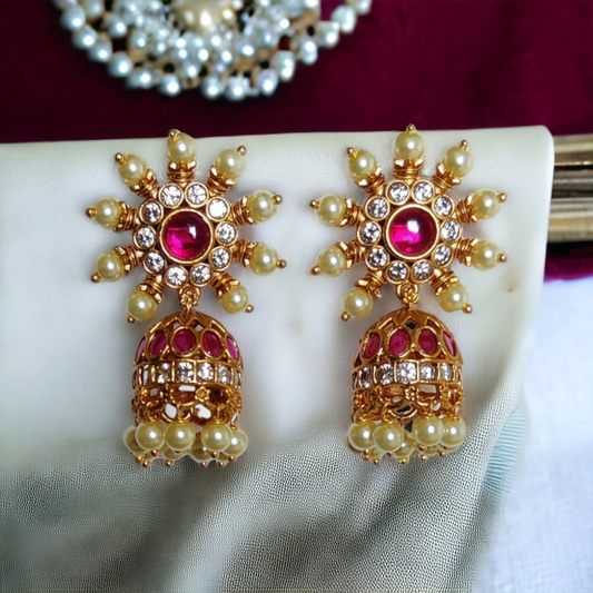 Traditional Pearl Jhumkas