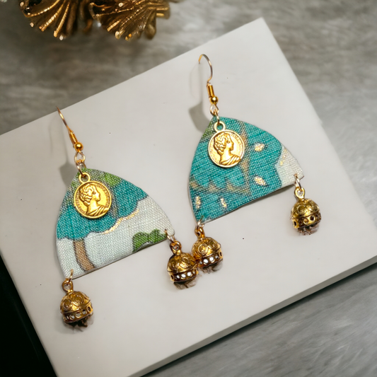 Floral Printed Fabric Earrings