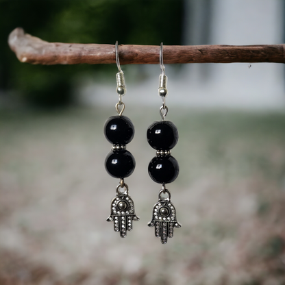 Black Beads Earrings