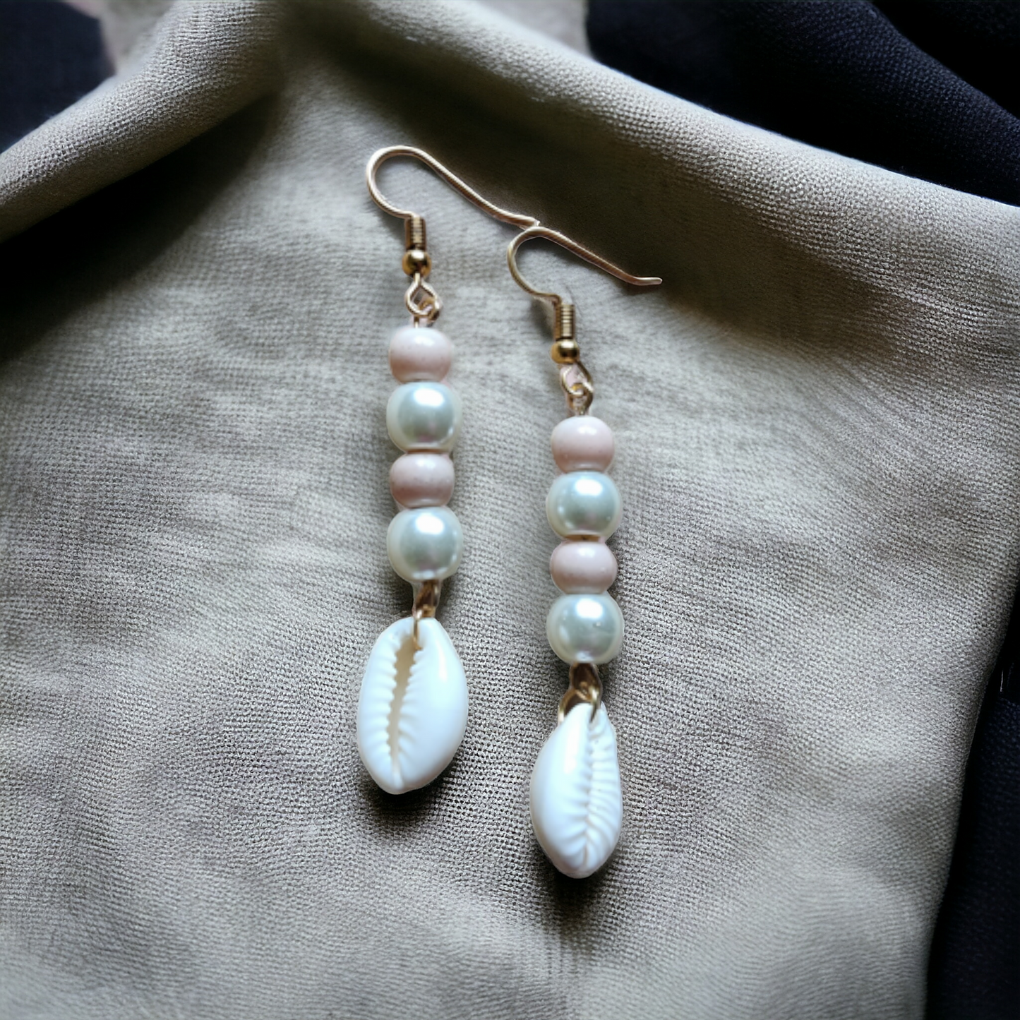 Pearl & Cowrie Earrings