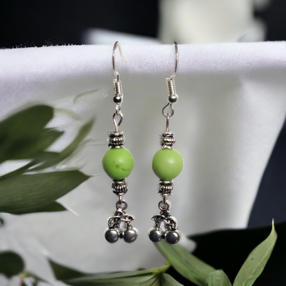 Green Clay Beads Earrings