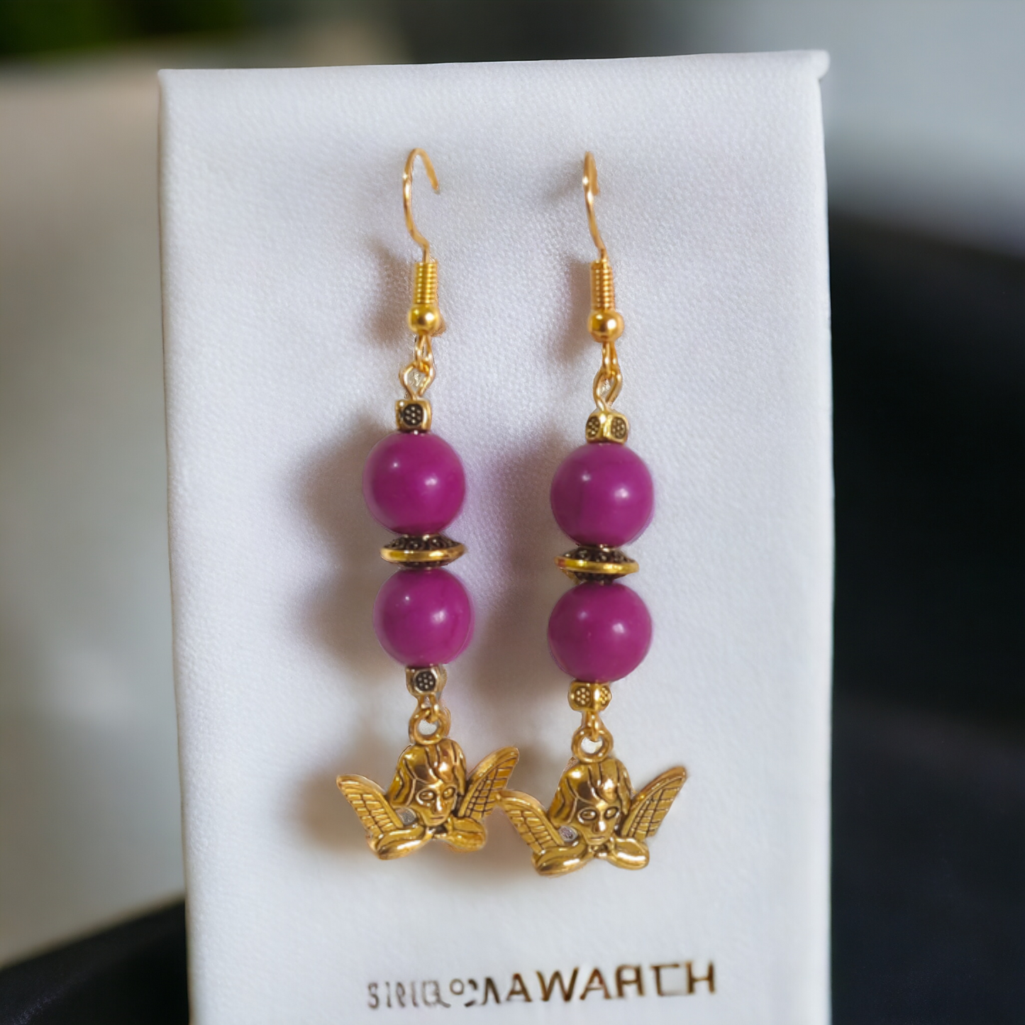Purple Beads Earrings