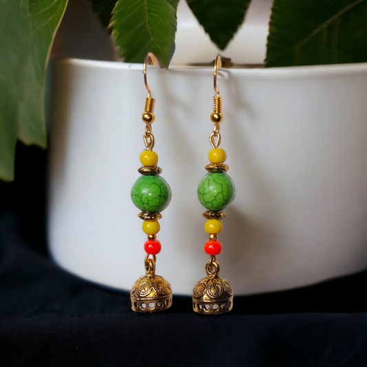 Green Beads Earrings