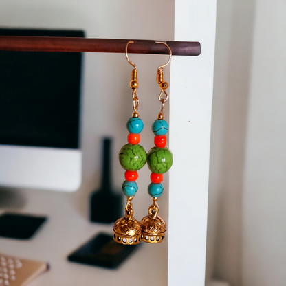 Multi Color Clay Beads Earrings