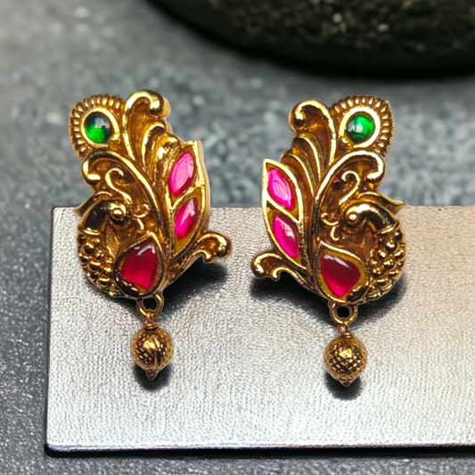 Temple jewellery, ethnic earrings, fashion jewellery, Traditional Earrings, Ganesh Lakshmi Earrings, Jhumka