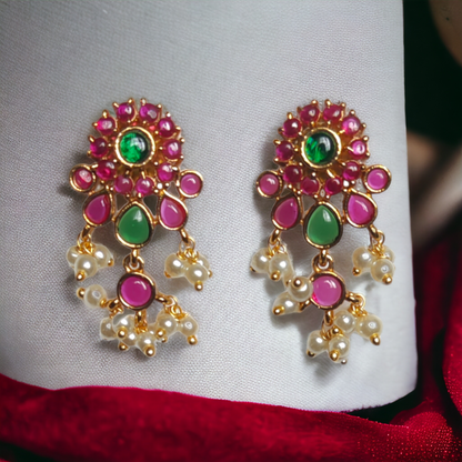 Ethnic Multi Color Kundan Earrings