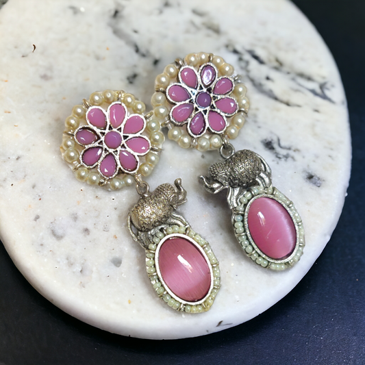 Pastel Purple Kundan Earrings - XJ52
