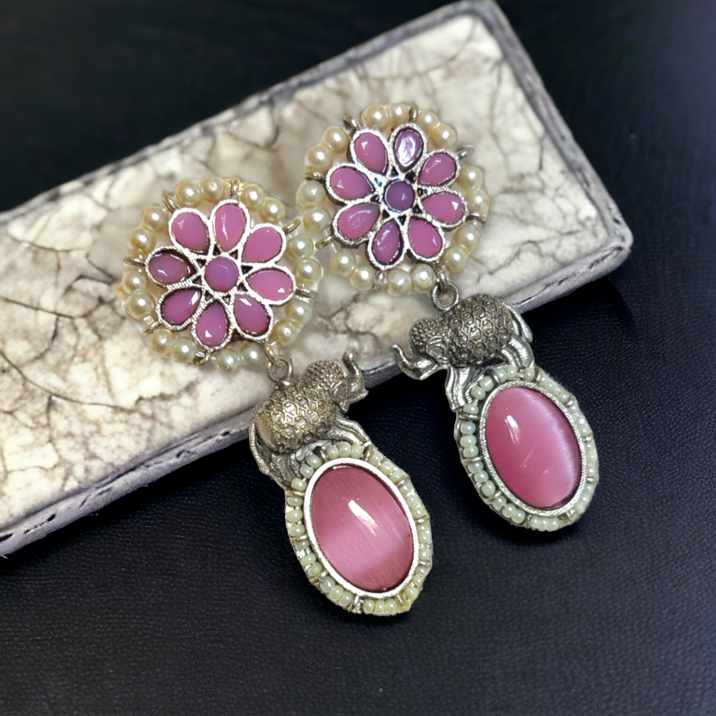 Pastel Purple Kundan Earrings - XJ52