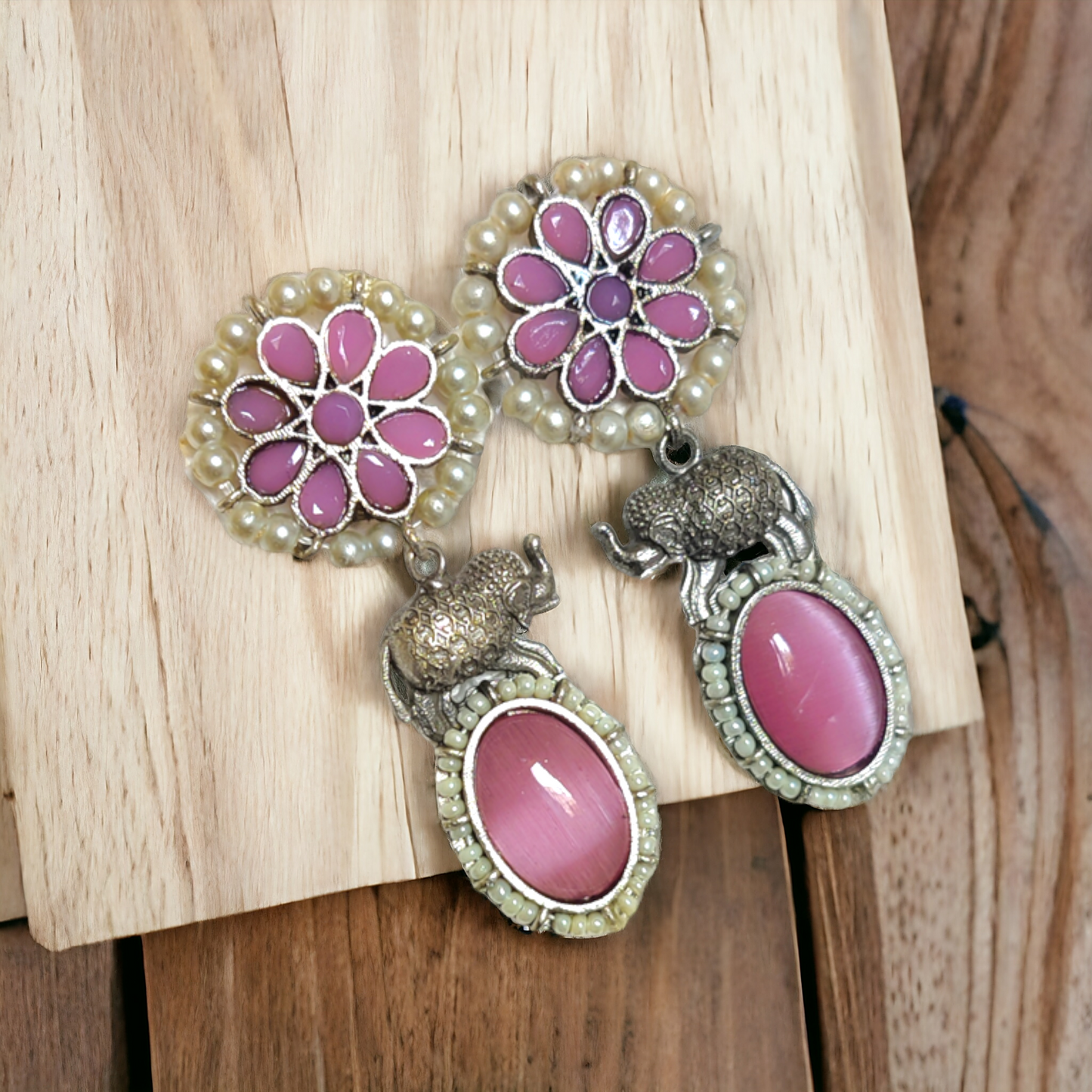Pastel Purple Kundan Earrings - XJ52
