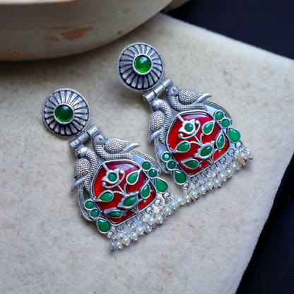 Green Kundan & Pearls Earring - XJ53