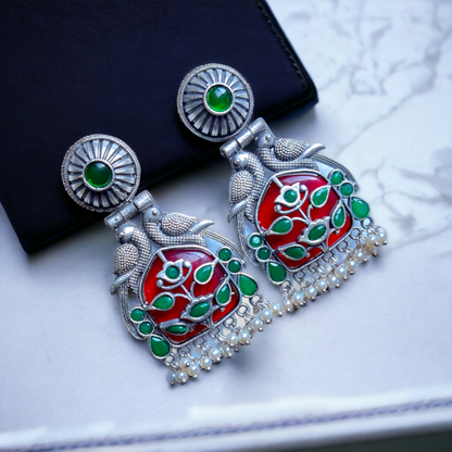 Green Kundan & Pearls Earring - XJ53