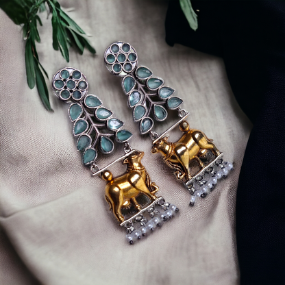 Dual Tone Earrings - XJ54