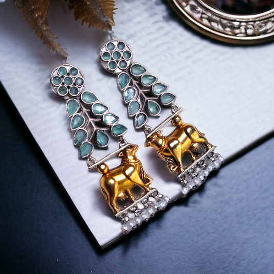 Dual Tone Earrings - XJ54