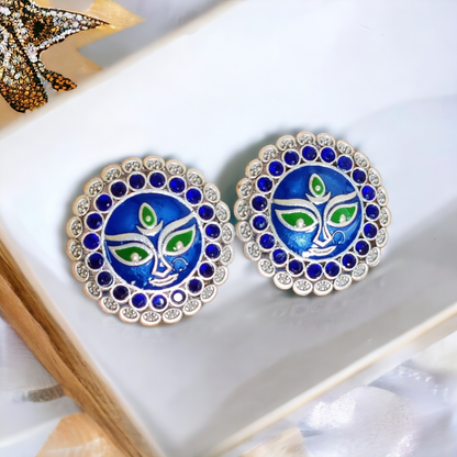 Maa Durga Studs - Diameter: 3.4cms - XJ55