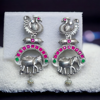 Jaipuri Peacock Earrings - XJ58