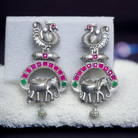 Jaipuri Peacock Earrings - XJ58