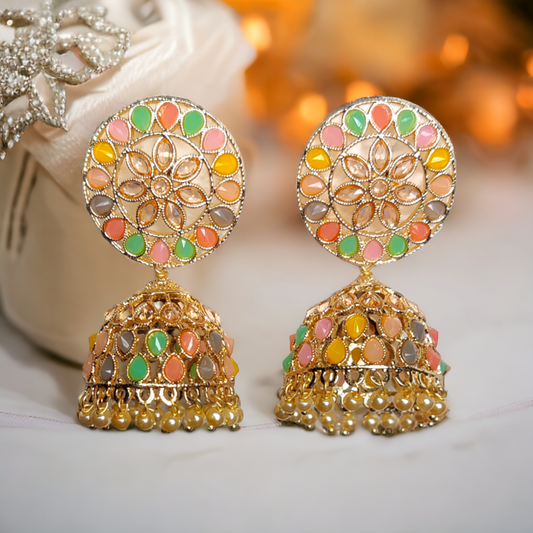 Multi Color Kudan Reverse AD Jhumkas
