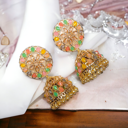 Multi Color Kudan Reverse AD Jhumkas