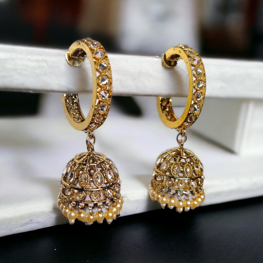White Stone - Reverse AD Jhumka