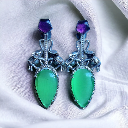 Black Metal Earrings - XJ43